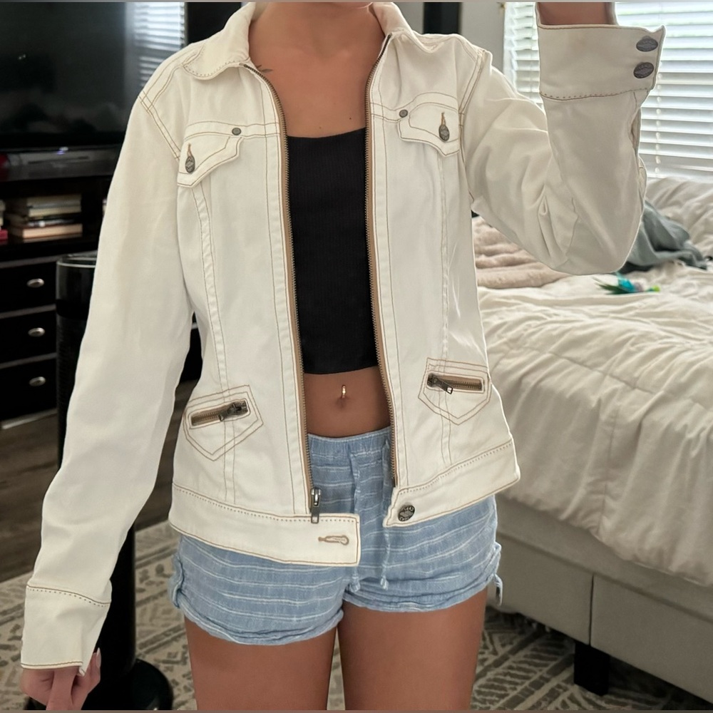 Cabi Bone White Jean Jacket